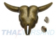 50er Pack Ziernieten Stier Sch�del Skull Altmessing #152