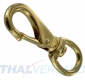 Jumbo Karabinerhaken Messing 16 x 83mm mit Rundwirbel