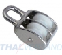 Blockseilrolle doppelt 40mm f.Seil 10mm Seilrolle Umlenkrolle