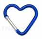 10er Pack Aluminium Karabinerhaken Herz 45 x5mm Blau eloxiert