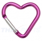 50er Pack Aluminium Karabinerhaken Herz 45 x5mm Pink eloxiert
