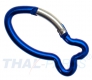 50er Pack Aluminium Karabinerhaken Fisch 62mm Blau eloxiert
