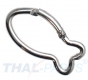 50er Pack Aluminium Karabinerhaken Fisch 62mm Silber eloxiert