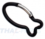 50er Pack Aluminium Karabinerhaken Fisch 62mm Schwarz eloxiert
