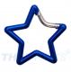 10er Pack Aluminium Karabinerhaken Stern 65mm Blau eloxiert