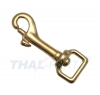 Karabinerhaken 16 x 74mm Messing Rein mit geradem Wirbel