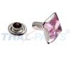 50er Pack Ziernieten Strassnieten Chatonnieten 8 x 8mm Rosa Quadratisch Strass