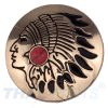 Concho #069 30mm Indiana Kopf Concho Gold mit Stein Rot Conchos Concha
