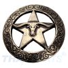 Concho #013 40mm Altsilbern Stierkopf Stier Stern Star Conchos Silbern Antik