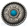 Concho #092 25mm Concho Rund Antik Silber Stein Blau Conchos Concha