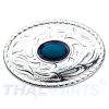 Concho #095 Concho Oval 36mm x 25mm  Silber Stein Blau Conchos Concha