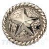 Concho #010 30mm Western Stern Star Conchos Silber mit Seilrand Concha