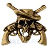 Concho #105 38mm Sch�del gekreuzte Pistolen 1861 Colt Revolver Antik-Bronze
