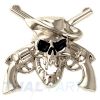 Concho #127 38mm Western Cowboy Dekor gekreuzte Revolver Pistolen Concho Silber