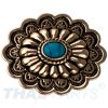 Concho #150 35mm Metal Jumbo Stempel Gold mit Stein Blau Conchos Concha