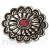 Concho #153 35mm Metal Jumbo Stempel Silber mit Stein Rot Conchos Concha