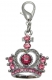 5er Pack Strassanh�nger Krone rosa #11 Strass / Schmuck Anh�nger