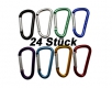 Sortiment Aluminium Karabinerhaken 24 teilig 8 Farben 46mm