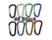 Sortiment Aluminium Karabinerhaken 48 teilig 8 Farben 46mm